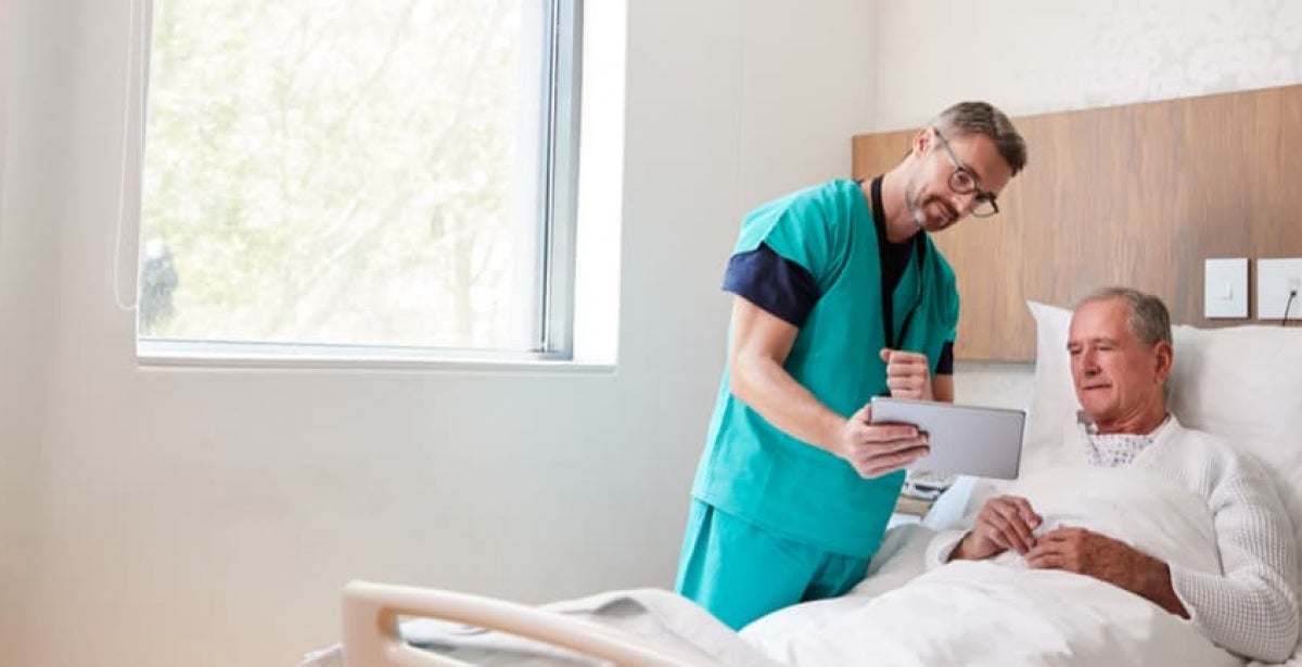 A doctor treating a patient.