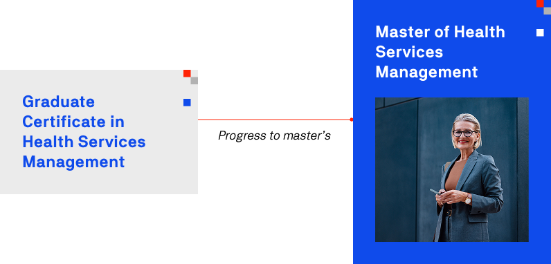 1. Diagram illustrating the structure and components of the Master of Health Services Management program.