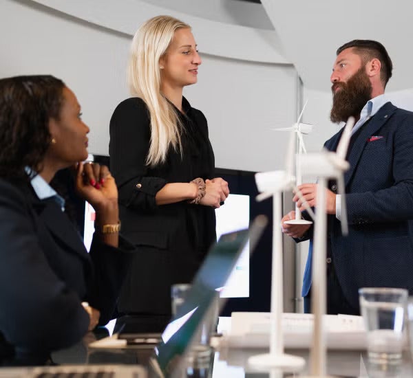 People in corporate having a meeting