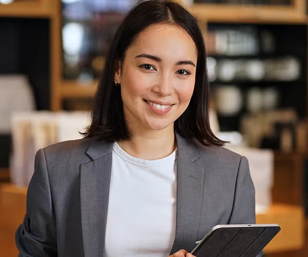 A woman in corporate.